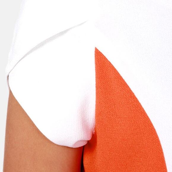 Esley for Lulus Orange White Woven Sheath Dress NWT - Picture 8 of 9